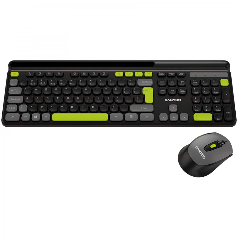 Canyon HSET-W5 Wireless Keyboard and Mouse Set, black