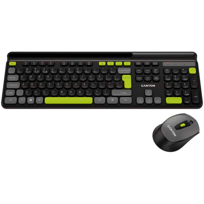 Canyon HSET-W5 Wireless Keyboard and Mouse Set, black