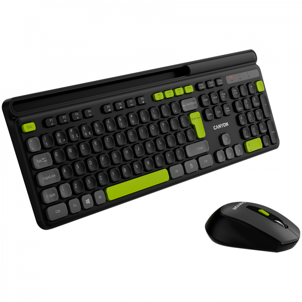 Canyon HSET-W5 Wireless Keyboard and Mouse Set, black
