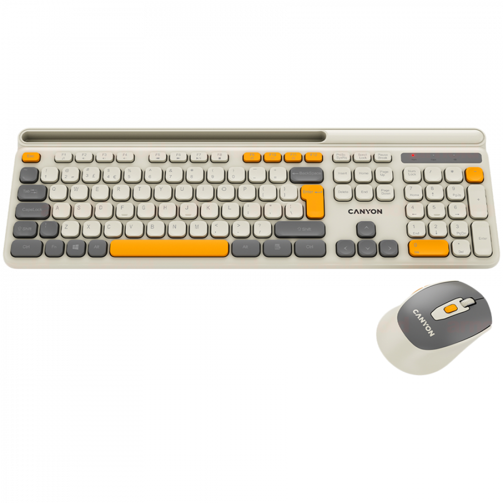 Canyon HSET W5 Beige Wireless Keyboard and Mouse
