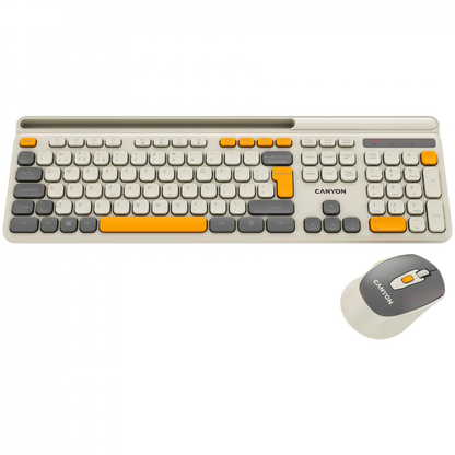Canyon HSET W5 Beige Wireless Keyboard and Mouse