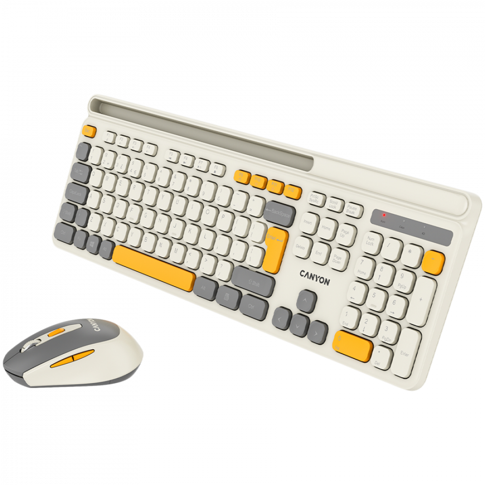 Canyon HSET W5 Beige Wireless Keyboard and Mouse