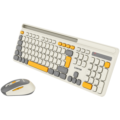 Canyon HSET W5 Beige Wireless Keyboard and Mouse