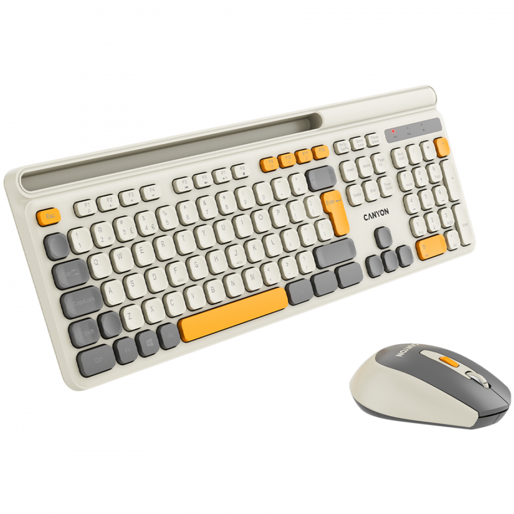 Canyon HSET W5 Beige Wireless Keyboard and Mouse