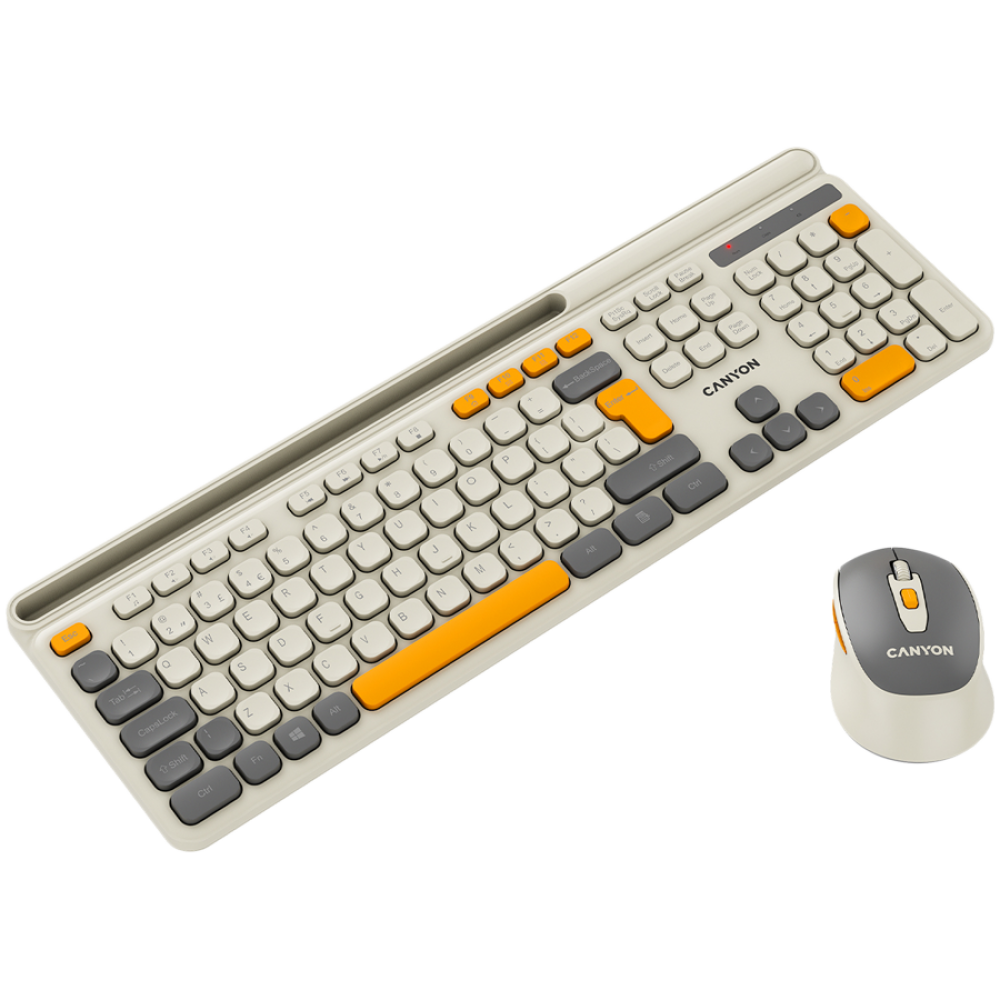 Canyon HSET W5 Beige Wireless Keyboard and Mouse