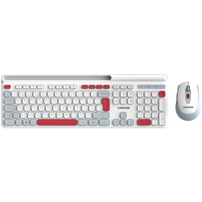 Canyon HSET-W5 Wireless Keyboard and Mouse Set, white