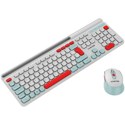 Canyon HSET-W5 Wireless Keyboard and Mouse Set, white
