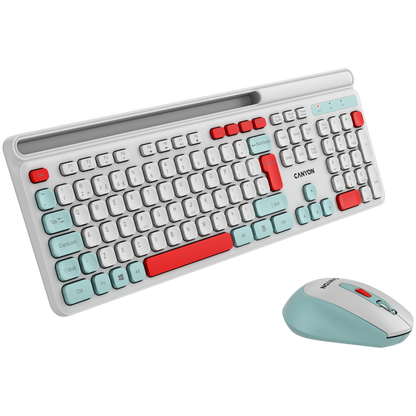 Canyon HSET-W5 Wireless Keyboard and Mouse Set, white