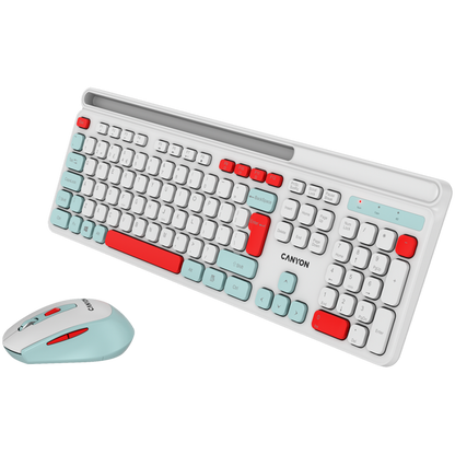 Canyon HSET-W5 Wireless Keyboard and Mouse Set, white