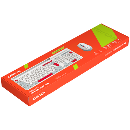 Canyon HSET-W5 Wireless Keyboard and Mouse Set, white