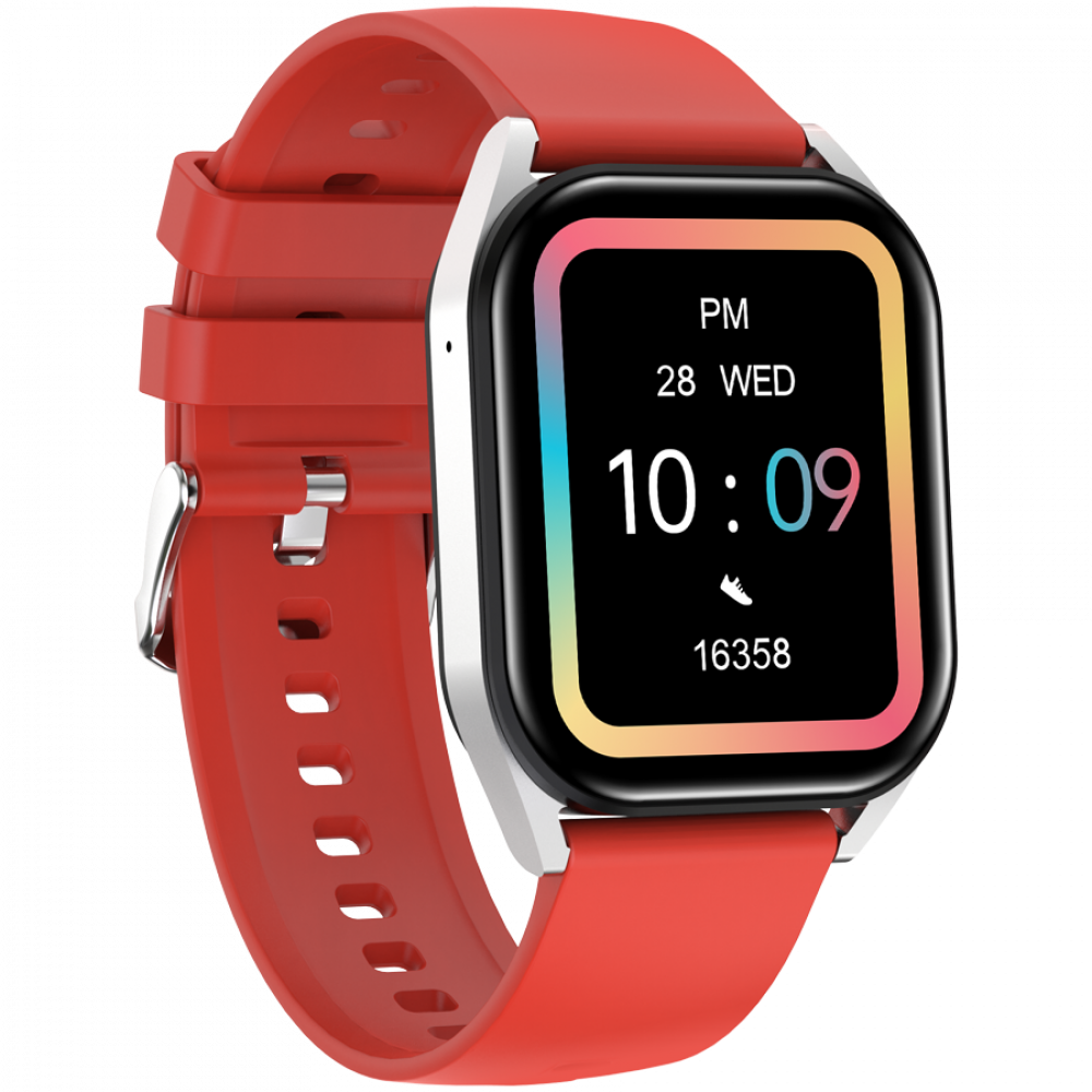 Smartwatch BT-CALL mit Anruffunktion Canyon SW-58 Silber-Rot