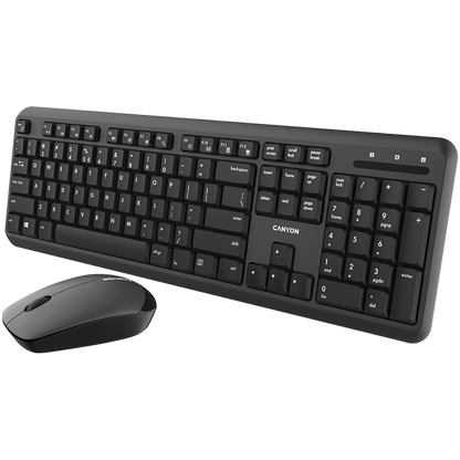 Canyon SET-W20 Wireless Keyboard and Mouse Set, Black