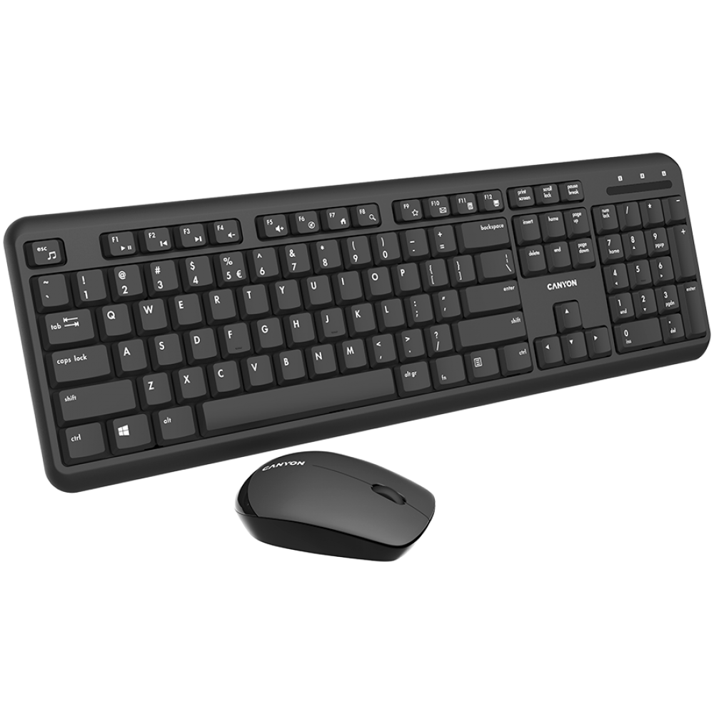 Canyon SET-W20 Wireless Keyboard and Mouse Set, Black