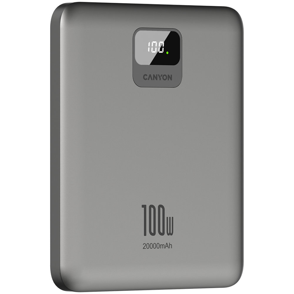 Powerbank für Laptop 20000 mAh PD 100W QC3.0 flach Canyon PB-2008 Graphit
