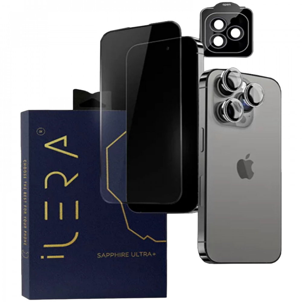 Szkło ochronne iLera Sapphire Ultra do iPhone 16 Pro przezroczyste