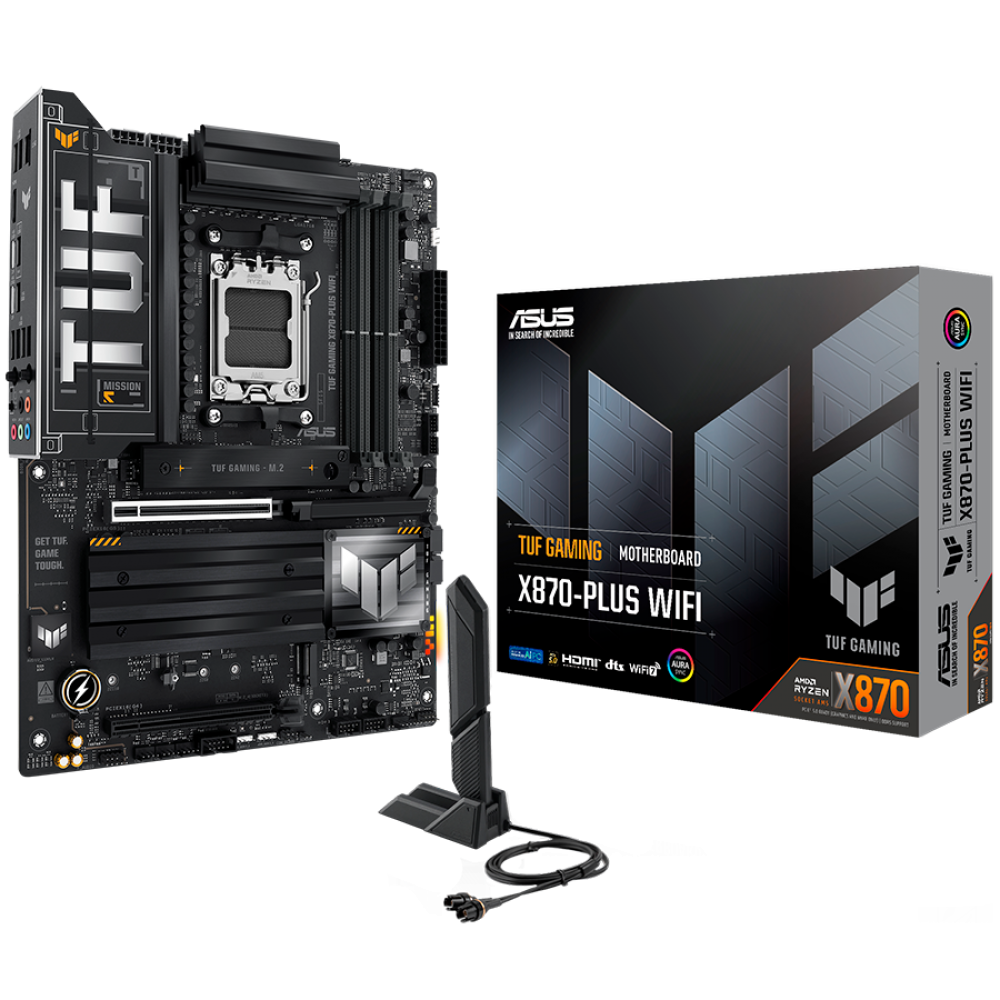 ASUS TUF GAMING X870 PLUS WIFI ATX-Mainboard mit Wi-Fi 7 und RGB, schwarz