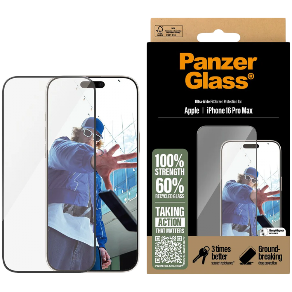 Szkło ochronne PANZERGLASS do iPhone 16 Pro Max czarne