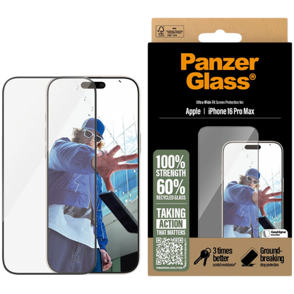 Szkło ochronne PANZERGLASS do iPhone 16 Pro Max czarne