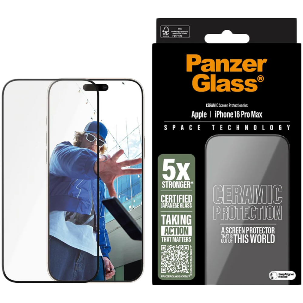 Szkło ochronne PANZERGLASS do iPhone 16 Pro Max czarne
