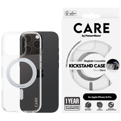 Etui ochronne PANZERGLASS do iPhone 16 Pro z kickstand przezroczyste/srebrne