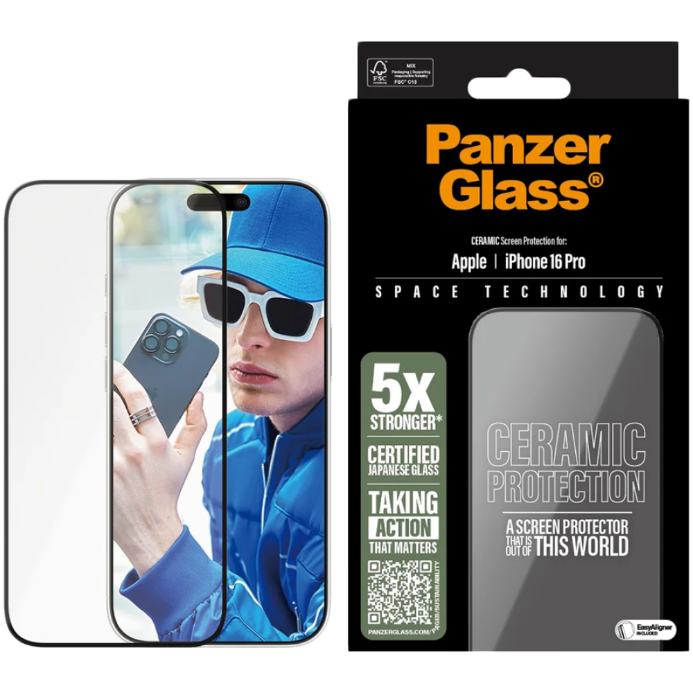Szkło ochronne PANZERGLASS do iPhone 16 Pro czarne