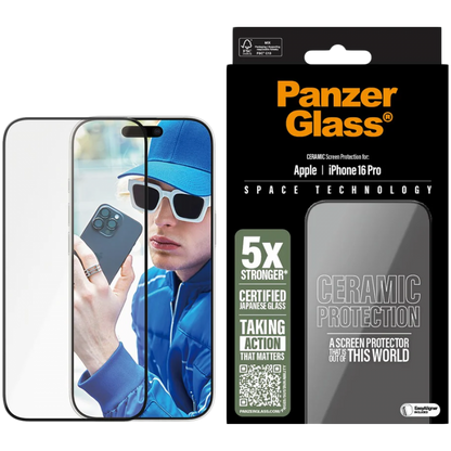 Szkło ochronne PANZERGLASS do iPhone 16 Pro czarne