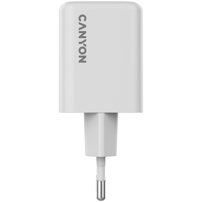Ładowarka sieciowa GaN 45W 1xPD 1xQC EU Canyon CU45AC biała