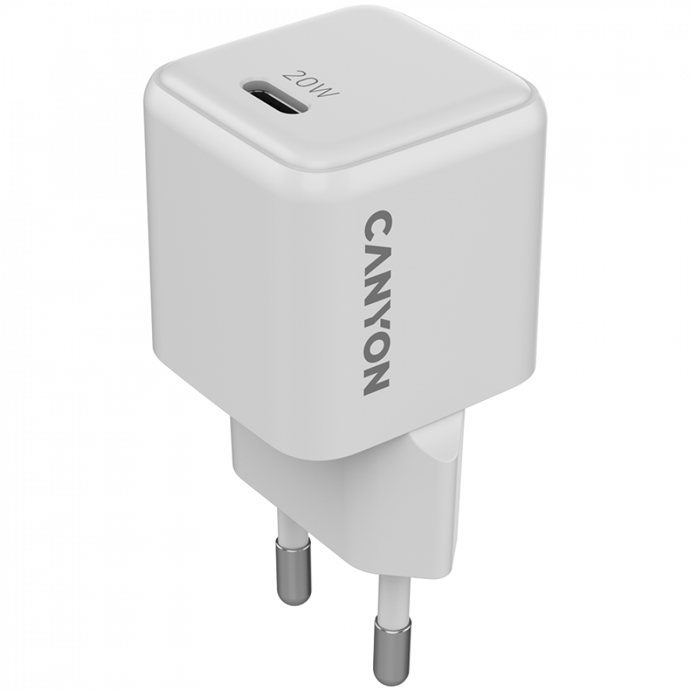 Ładowarka sieciowa 20W GaN 1xPD EU Canyon CU20C biała