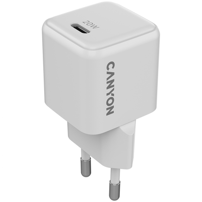 Ładowarka sieciowa 20W GaN 1xPD EU Canyon CU20C biała