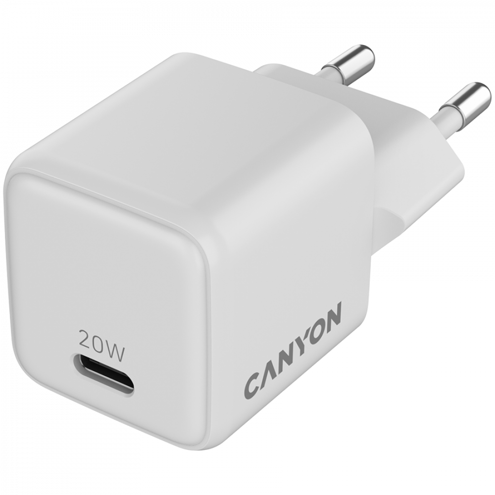 Ładowarka sieciowa 20W GaN 1xPD EU Canyon CU20C biała