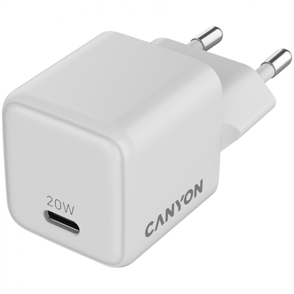 Ładowarka sieciowa 20W GaN 1xPD EU Canyon CU20C biała