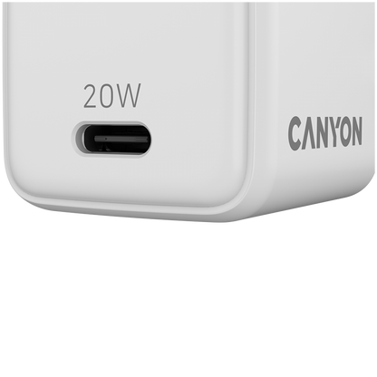 Ładowarka sieciowa 20W GaN 1xPD EU Canyon CU20C biała