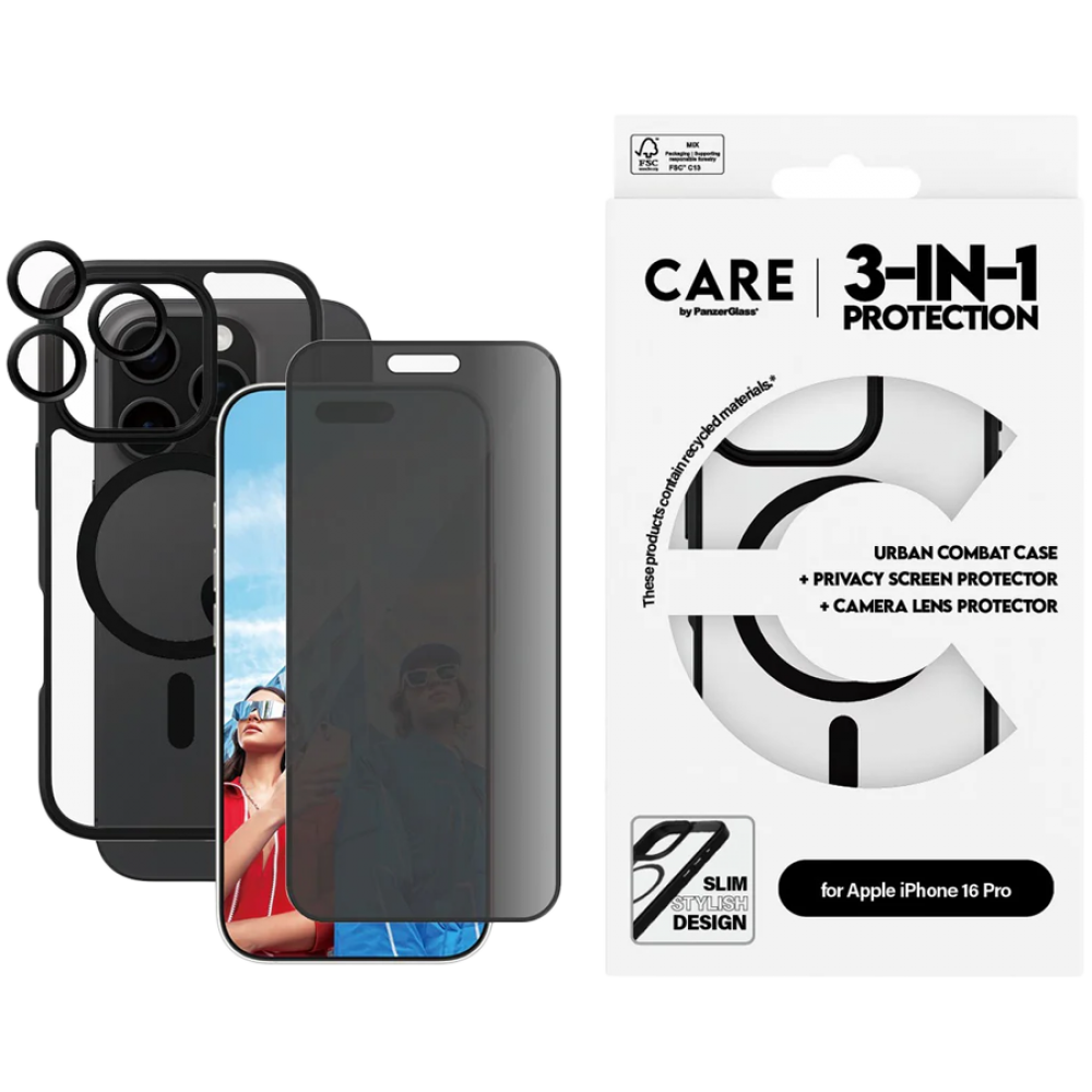 Schutzhülle PANZERGLASS für iPhone 16 Pro schwarz