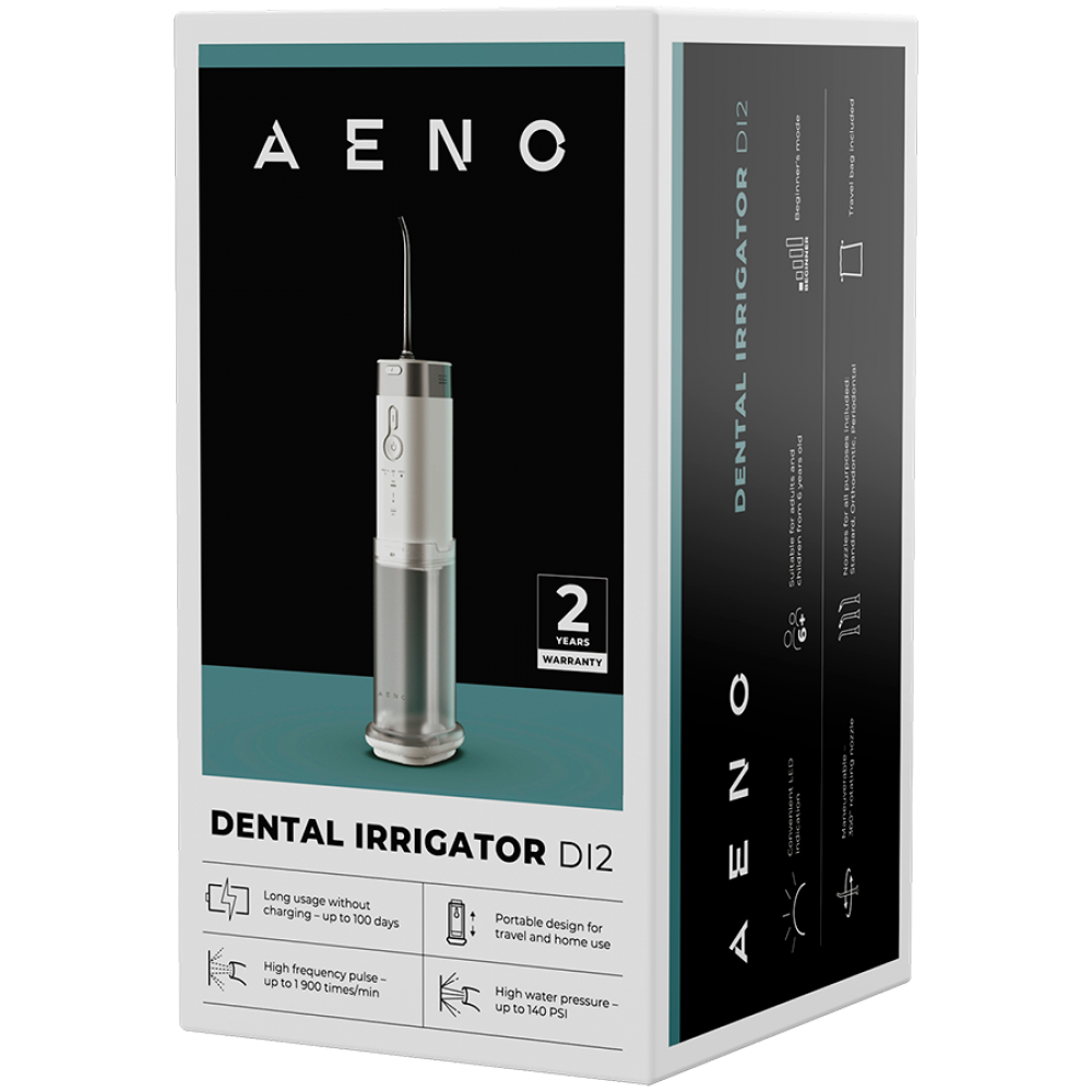 Irygator dentystyczny 5 trybów 140 PSI 200 ml Aeno DI2 biały