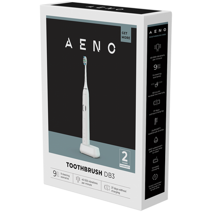 Szczoteczka soniczna 46000 RPM 9 trybów IPX7 Aeno DB3 biała