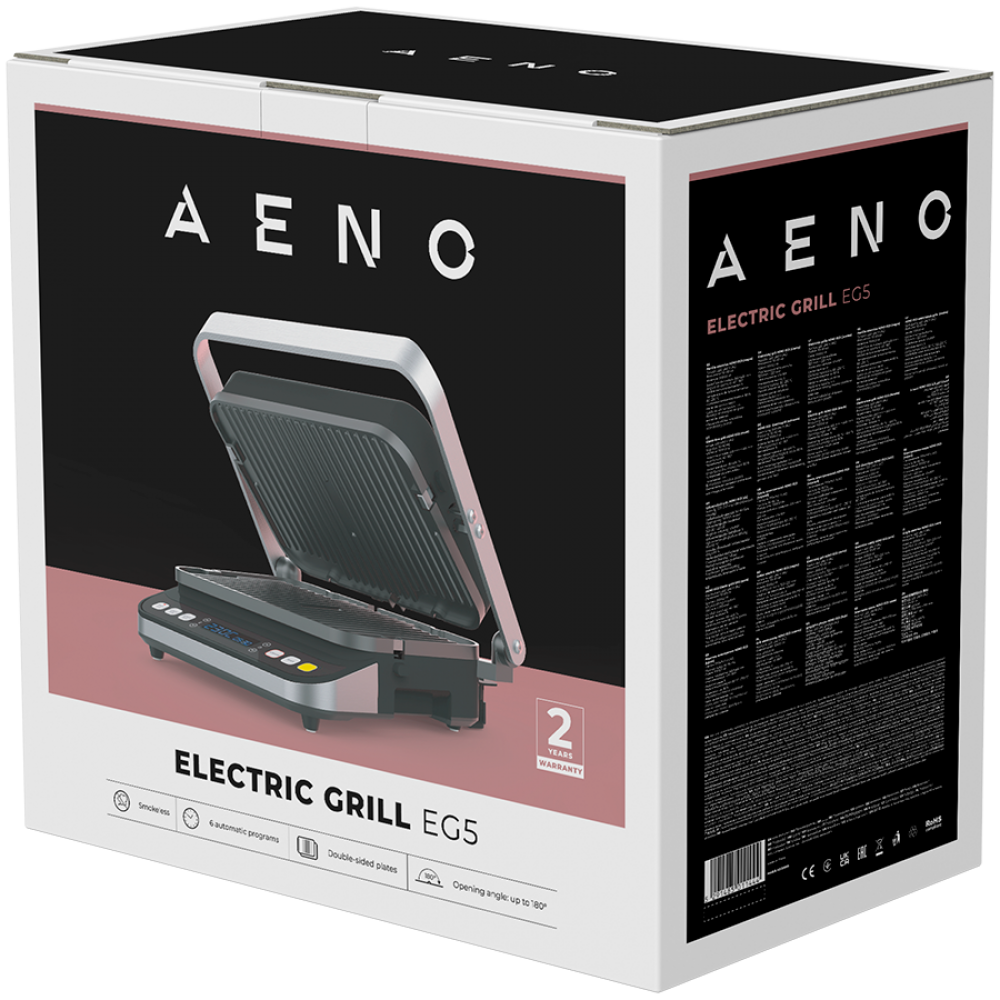 Grill elektryczny 2000W 6 programów 320x220 Aeno EG5 czarny