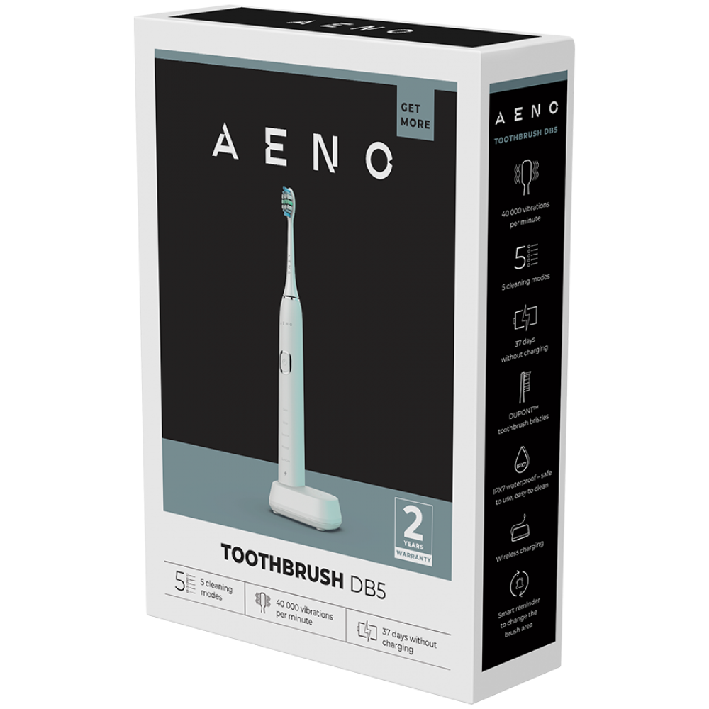 Aeno DB5 Schallzahnbürste 46000 U/min 5 Modi IPX7 weiß