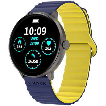 Smartwatch mit Sportfunktionen Canyon SW-69 blau-gelb