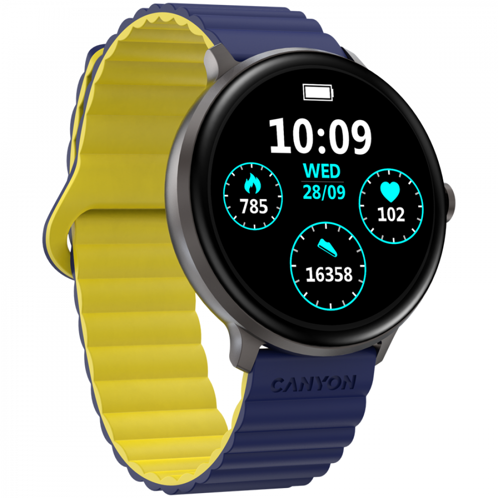 Smartwatch mit Sportfunktionen Canyon SW-69 blau-gelb
