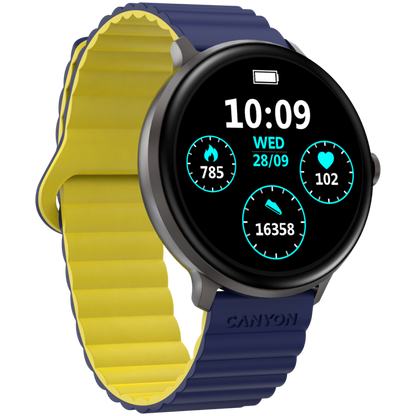 Smartwatch mit Sportfunktionen Canyon SW-69 blau-gelb