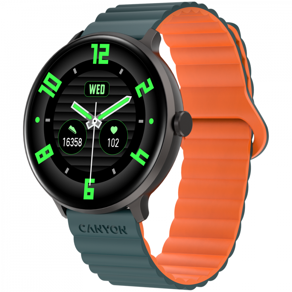 Smartwatch mit Sportfunktionen Canyon SW-69 grün-orange