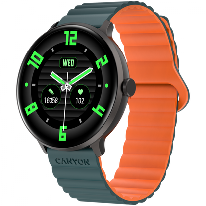 Smartwatch mit Sportfunktionen Canyon SW-69 grün-orange