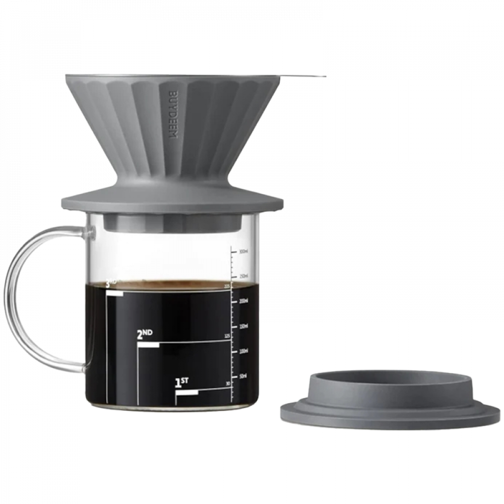 Buydeem CD1024 Aufguss-Set für Kaffee und Tee 350 ml Grau