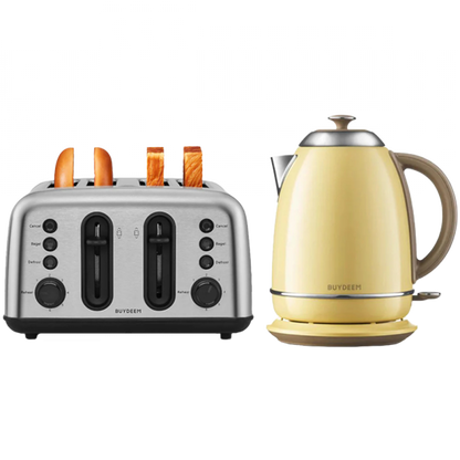 Czajnik elektryczny Buydeem K640 1,7l 2400W Retro Pastelowy Żółty
