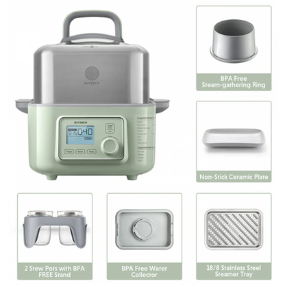 Parowar 5L elektryczny do gotowania na parze Buydeem G564 zielony