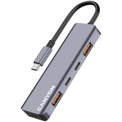 Canyon DS-18 Grey 5-in-1 USB-C Hub Docking Station