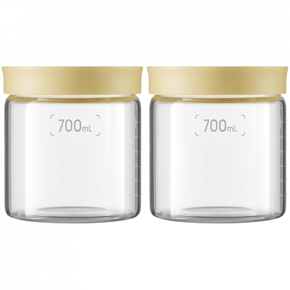 Słoiczki szklane 700 ml 2 szt. Buydeem CS1014 żółte
