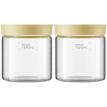 Słoiczki szklane 700 ml 2 szt. Buydeem CS1014 żółte