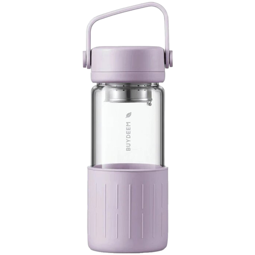 Butelka szklana z zaparzaczem Buydeem CD1008 350 ml do herbaty Fioletowa