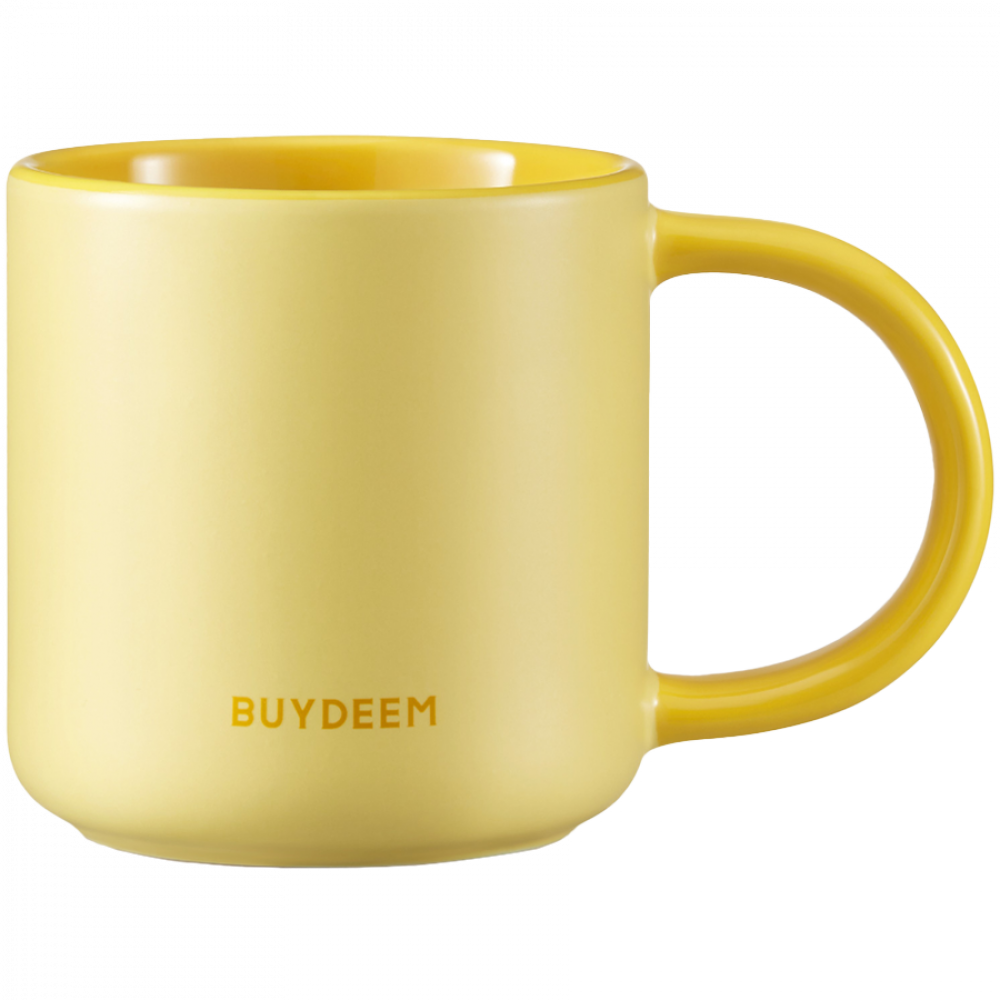 Kubek ceramiczny 300 ml Buydeem CD1018 do kawy i herbaty Pastelowy Żółty